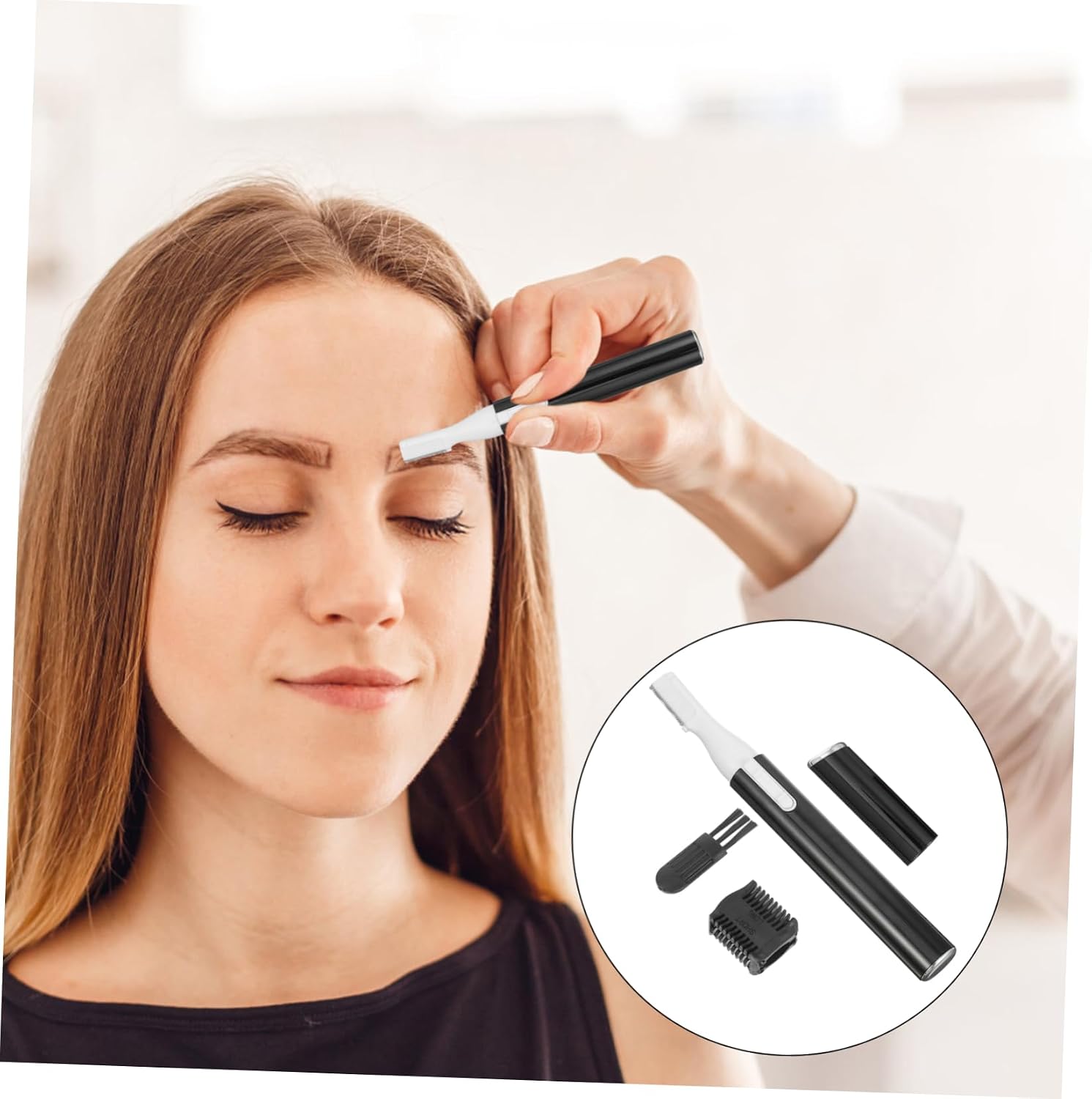 Generic 1 Set Eyebrow Trimmer Lint Remover Shaver Portable Hair Removal Devices Mini Facial Hair Remover Face Hair Remover Hair Removal Cream Reusable Face Razor Black Aluminum Tube