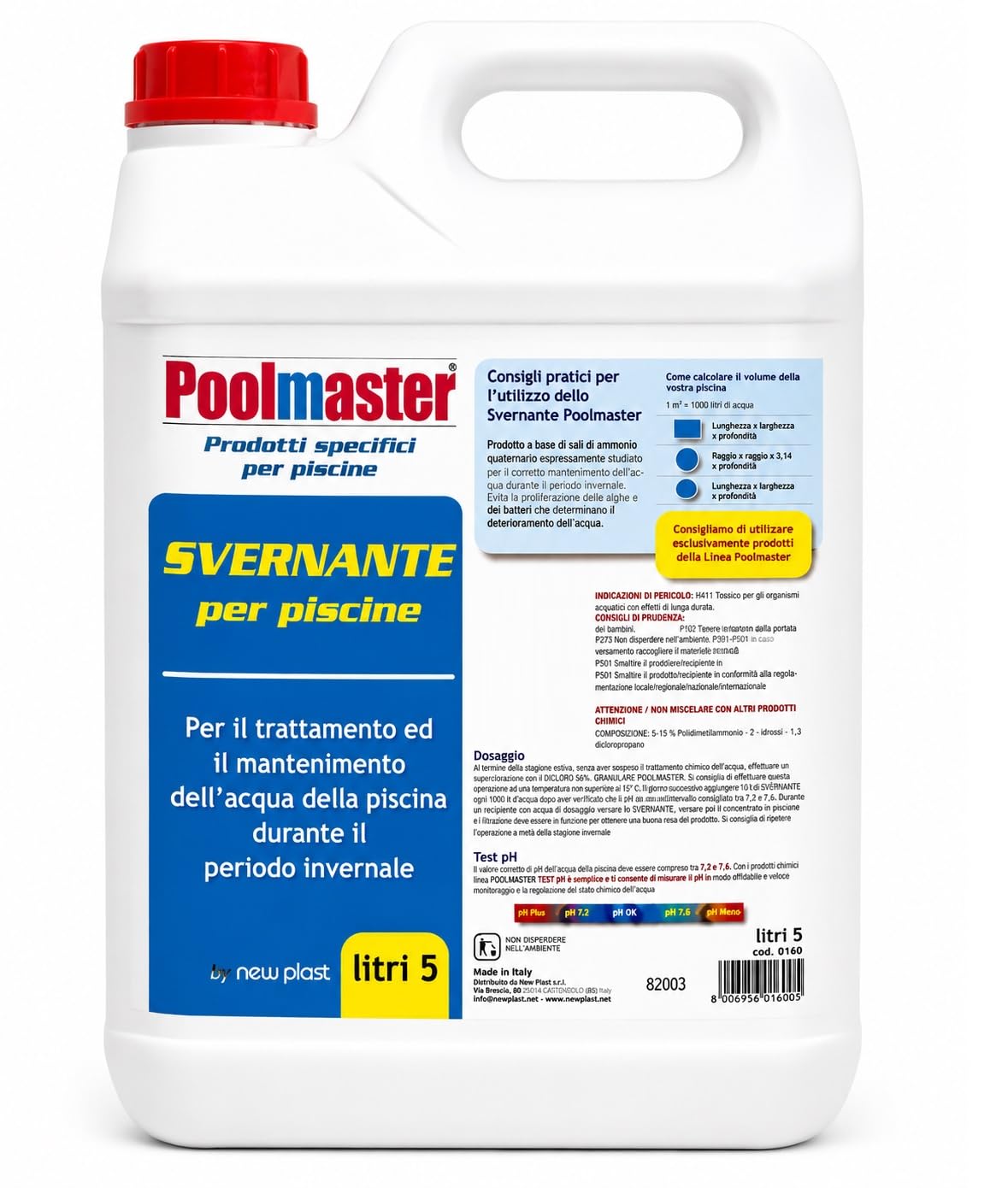 New Plast 0160 Svernante Liquido per Piscina, 5 L