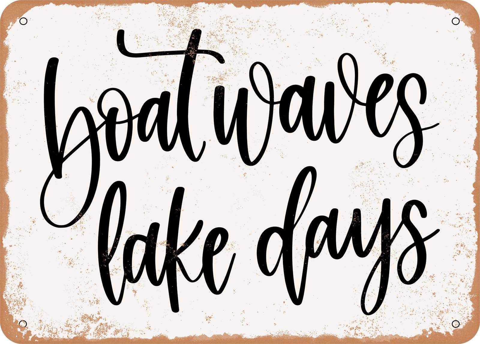 Miaomansenstore Metal Sign - Boat Waves Lake Days - Vintage Look Sign Home Decor