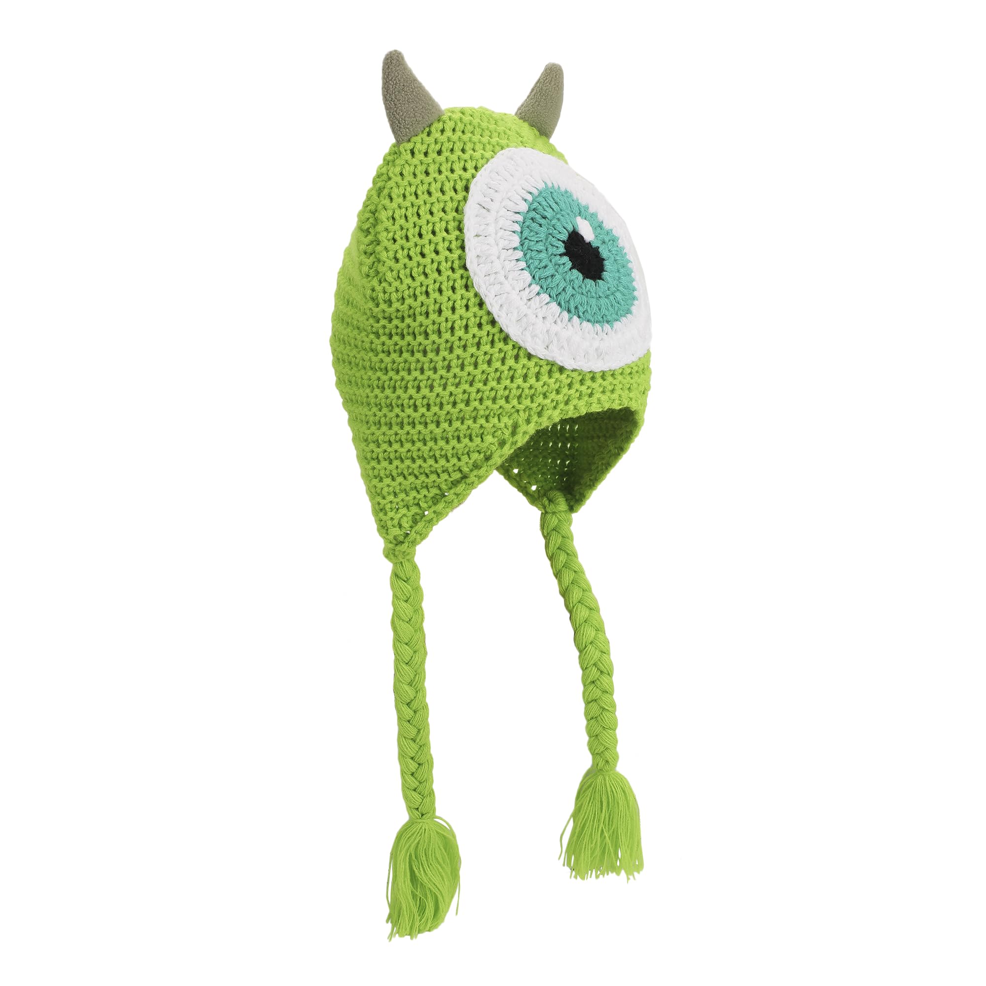 Bioworld Disney Pixar Monsters Inc Mike Wazowski Big Face Laplander Hat with Fleece Horns