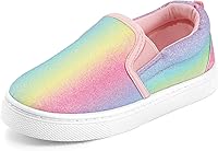 KomForme Toddler Slip-On Canvas Sneakers for Girls & Boys - Memory Foam Comfort, Anti-Slip Sole for Running & Walking
