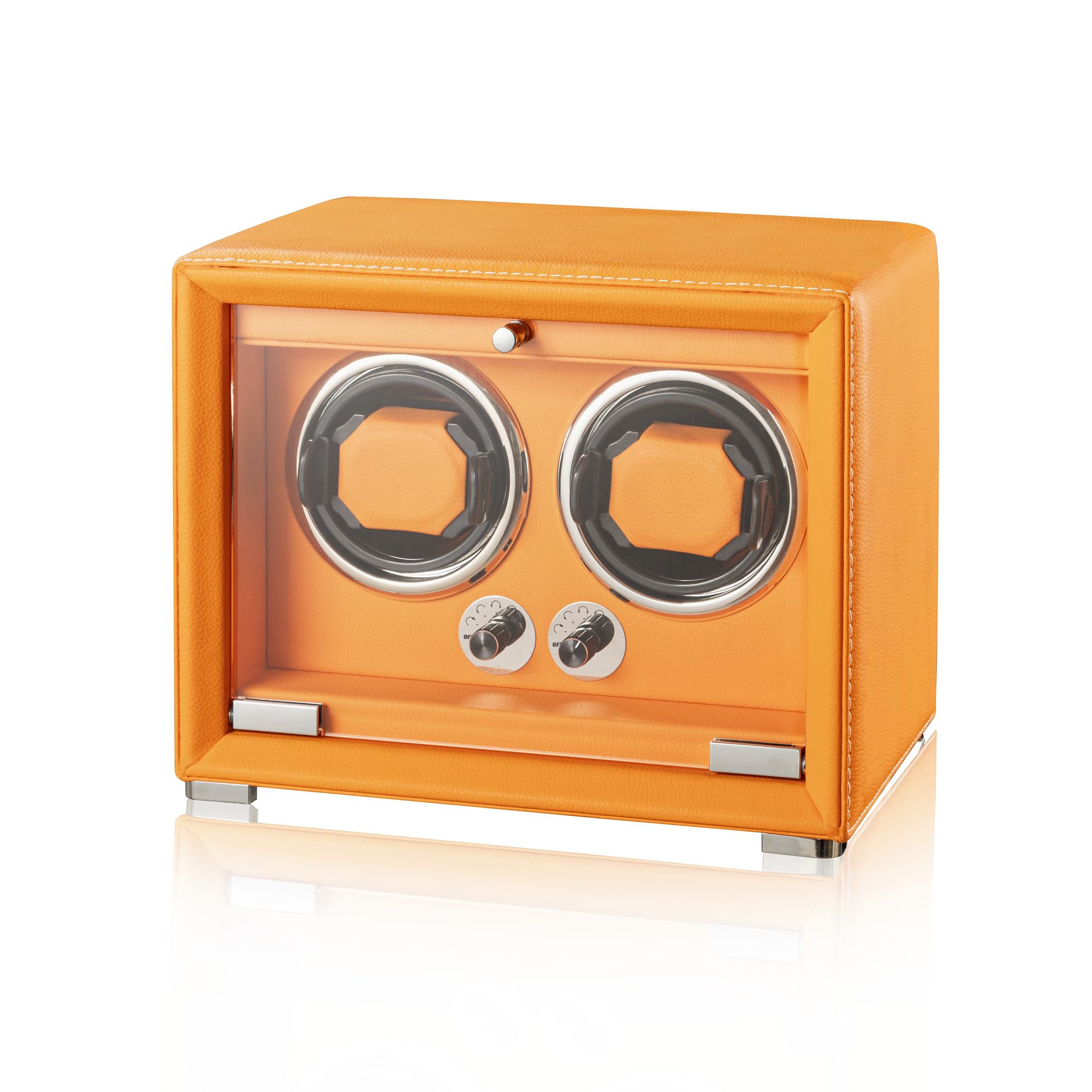 Uhrenbeweger für 2/4/6/9 Automatikuhren, High-End-Lederherstellung, super leiser Mabuchi-Motor, Zwei Leistungsmodi, integrierte LED-Leuchten