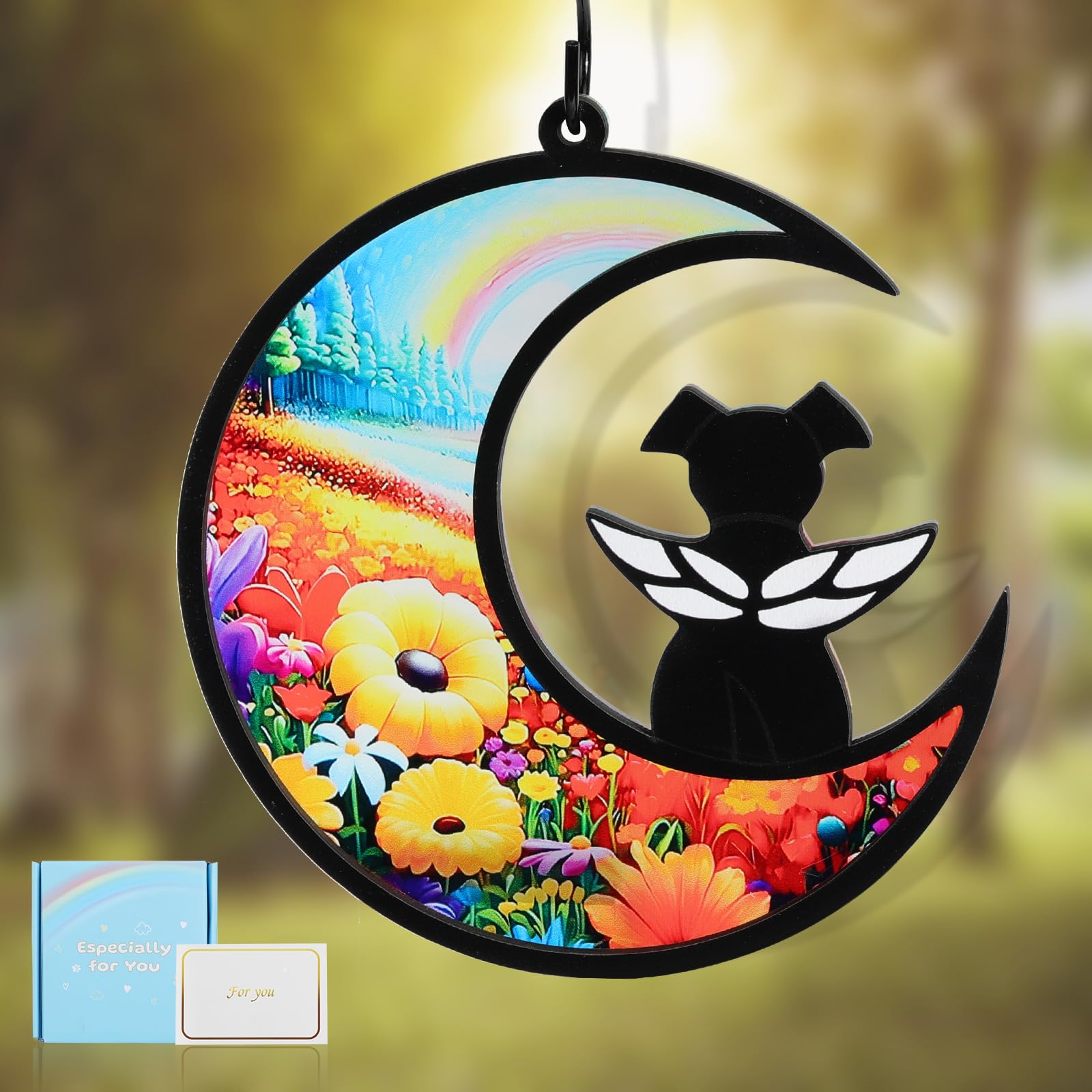 VavoPaw Pet Memorial Gifts for Dogs Pet Loss Sympathy Gift, DIY Name Dog Memorial Suncatcher