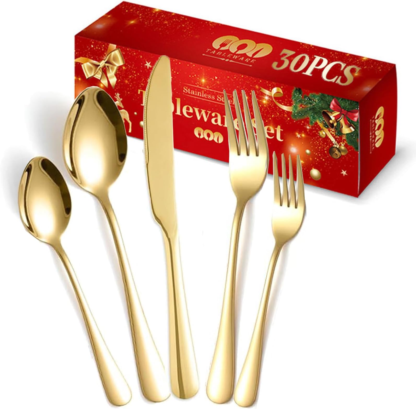 120-tlg. Besteck Set Gold - Wiederverwendbar Für Party, Hochzeit & Feiern