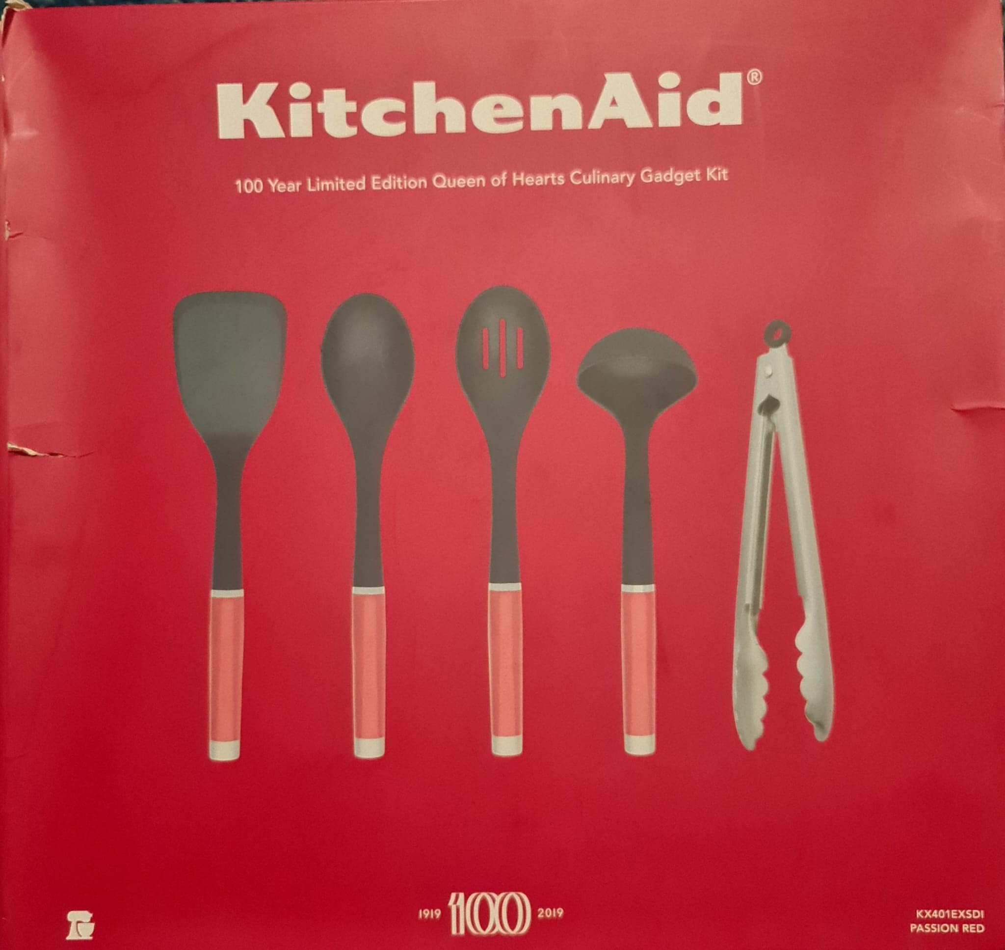 KitchenAid Küchenhelfer Utensilien Set 5 -teilig 100 Jahre-Edition. Rot Schwarz Silber