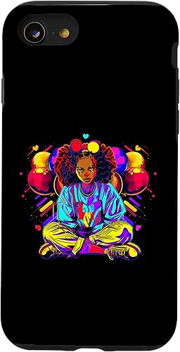 Miniatura 13 de iPhone 7 Plus/8 Plus Streetwear synthwave 80s 90s black pride girl clown hip teen Case