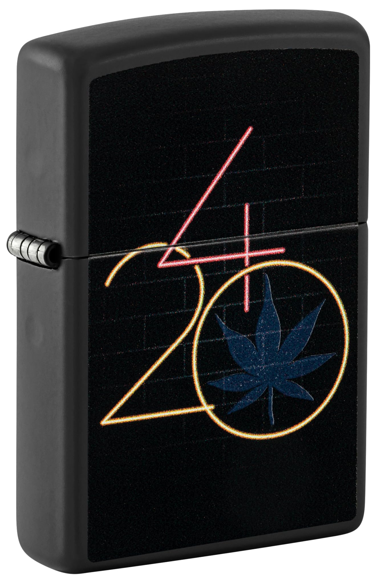 Zippo Windproof Lighter, 420 Design, Matt Black, Black Light, Refillable, Reusable, Windproof Design, available in Gift Box