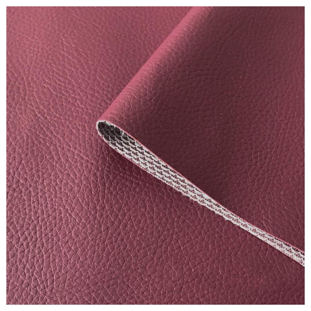Matériau de rembourrage en faux cuir rouge foncé pour couture de sellerie et tissu vinyle