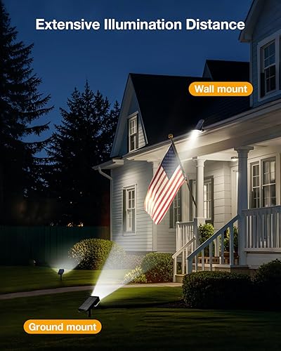 Miniatura 3 de Foco de energía solar para exteriores, impermeable, iluminación LED de acento para paisajismo para patio, árbol, plantas, paredes, camino, jardín,