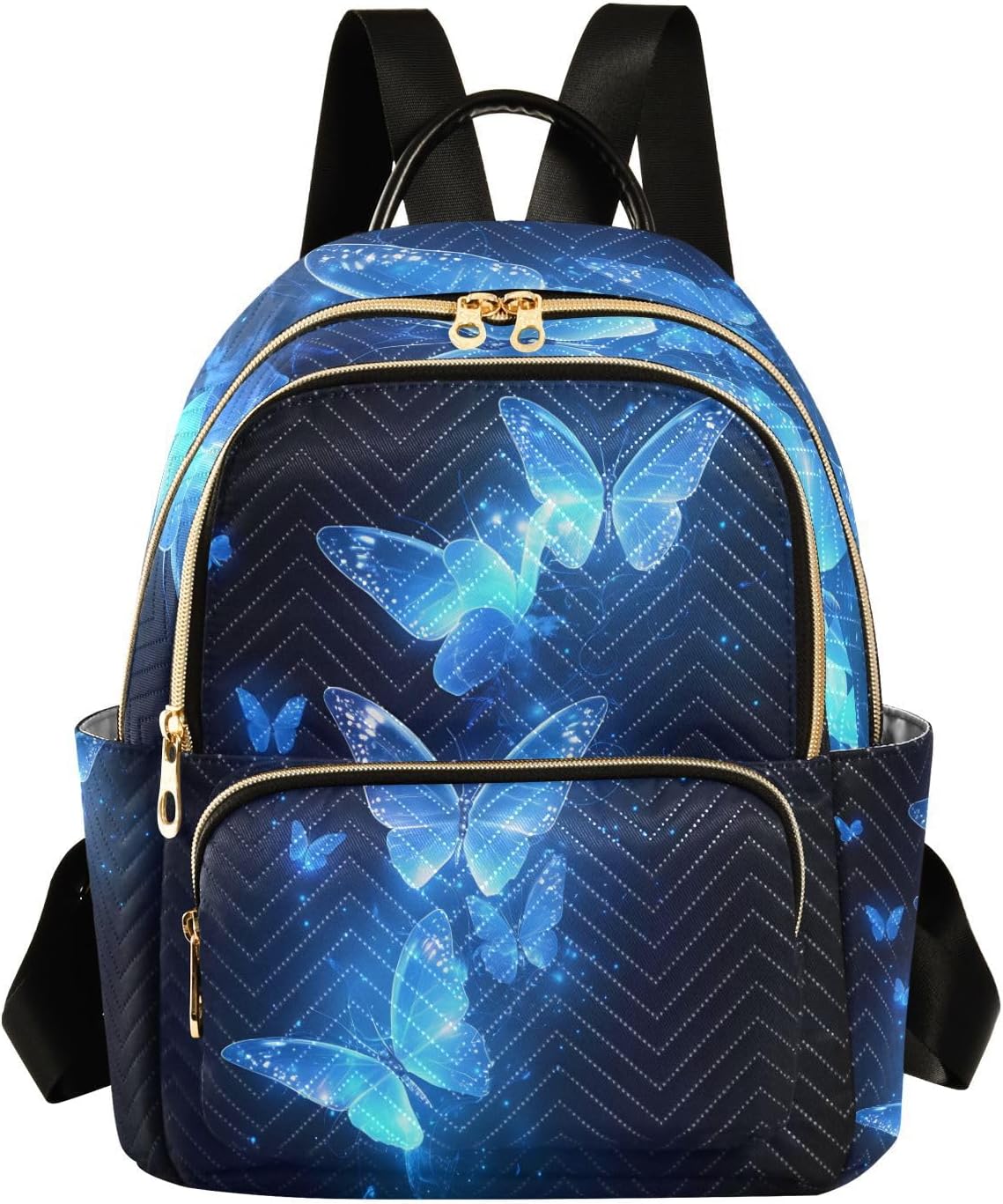 ALAZA Blue Butterflies Mini Backpack Purse for Women Travel Bag Lightweight Shoulder Bag Fashion Daypack04