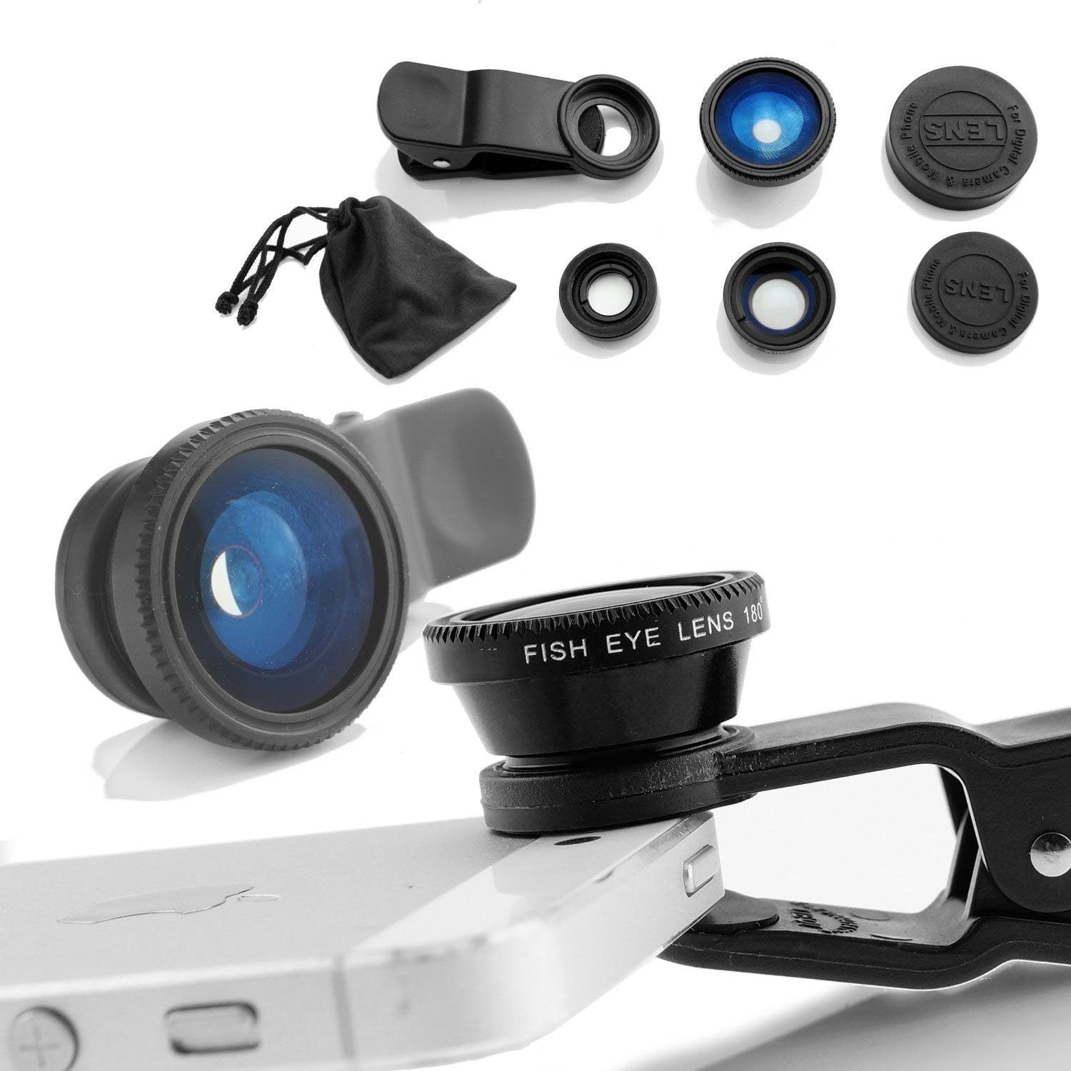 Black Prime 3in1 Telephoto Lens Zoom Lens Clip on Wide Lens 180 degree Fisheye Lens / Wide Angle / Micro Lens Photo Kit Mobile Phone Camera Lens Adapter Buttons for iPhone 6 Plus 5 5S 5C iPhone 4 4S 4G 4S Sony Xperia E1 M2 Z1 Z2 Z3 Compact Vodafone Smart 4 mini LG G2 G3 L70 HTC Desire 310 610 816 HTC One M7 M8 Mini MIni 2 Samsung E3309T Galaxy Ace 3 Express Note 2 3 4 Edge S3 S4 S4 Mini S5 Y Duos Nokia Lumia 1020 1320 1520 520 530 630 635 636 930 UK