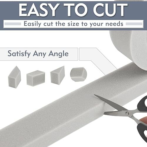 Miniatura 3 de Flamorrow Tira aislante de espuma para aire acondicionado de ventana, tira de sellado de espuma para ventana de 2 x 1 pulgada, 6.5 pies de largo,