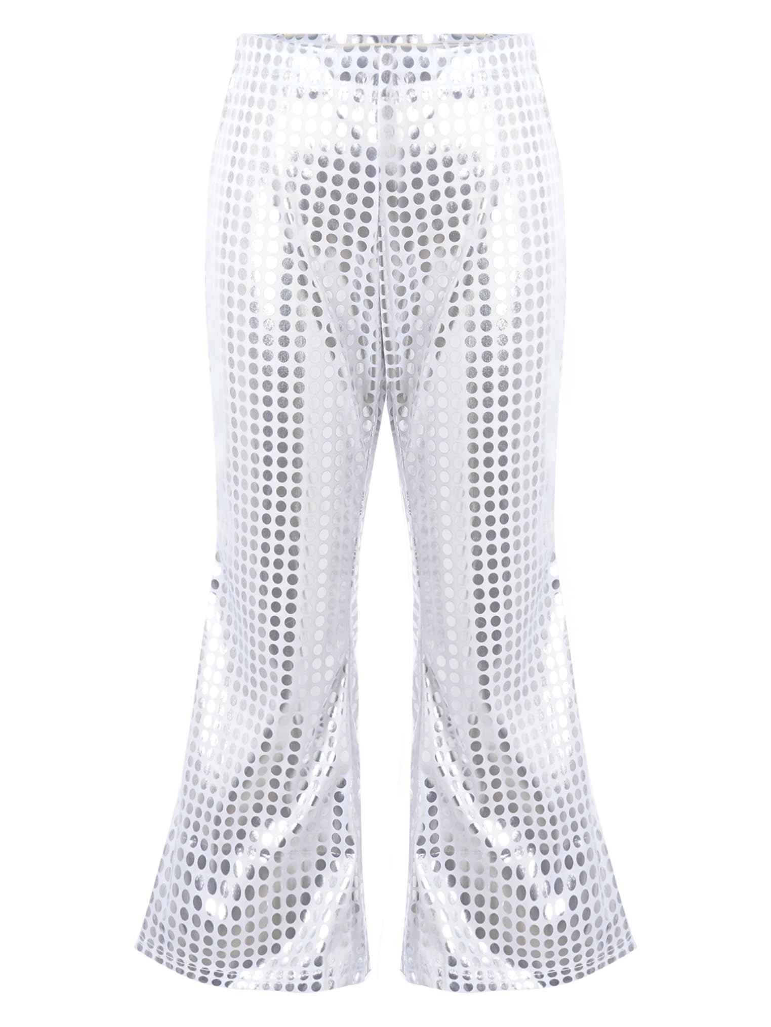 Freebily Pantalones Acampanados De Lentejuelas para Niños con Cintura Elástica Pantalones De Baile Moderno Latino Hiphop para Fiesta Actuación