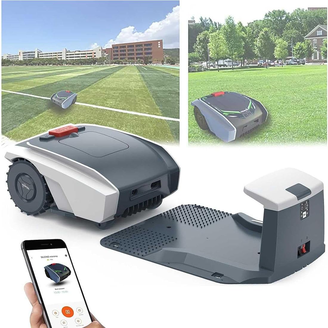 Robot Cortacésped para Jardines Medianos De hasta 1500㎡ - Cortacésped Robótico Automático con Conexión WiFi, Control por Aplicación Y Alturas De Corte Ajustables
