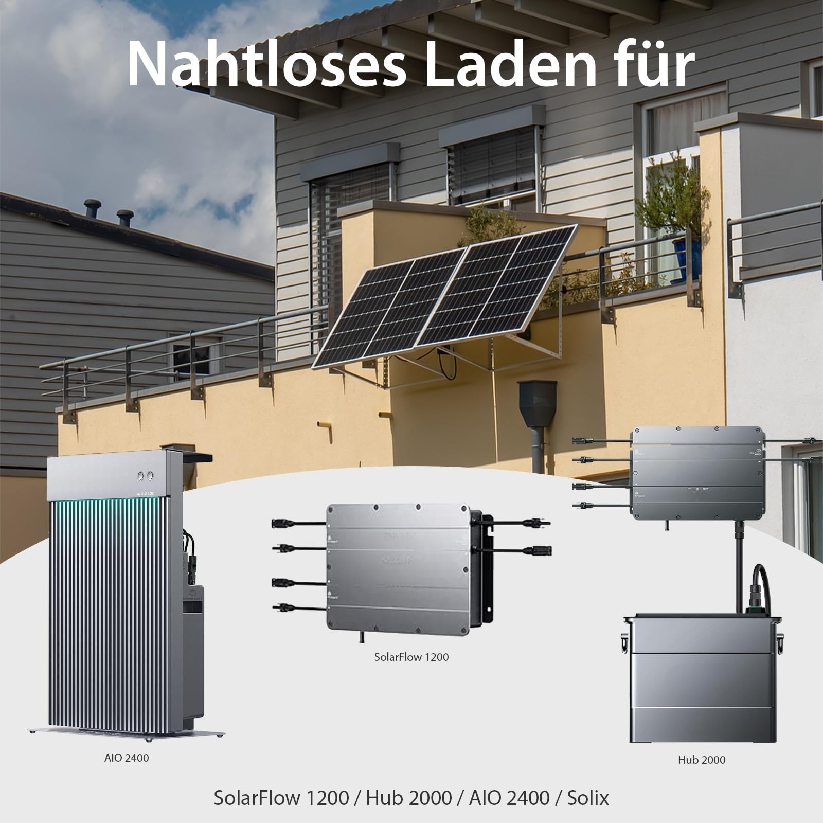 AC auf MC4 Ladegerät 54V/3A 162W für SolarFlow 1200 Hub 2000 AIO2400 Solix