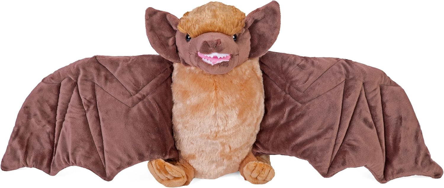Wild Republic Brown Bat Plush, Stuffed Animal, Plush Toy, Gifts for Kids, Cuddlekins 12 Inches,Multi