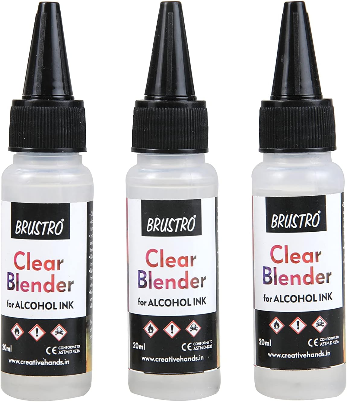 BRUSTROAlcohol Ink Clear Blender Pack of 3 (20ml Each)