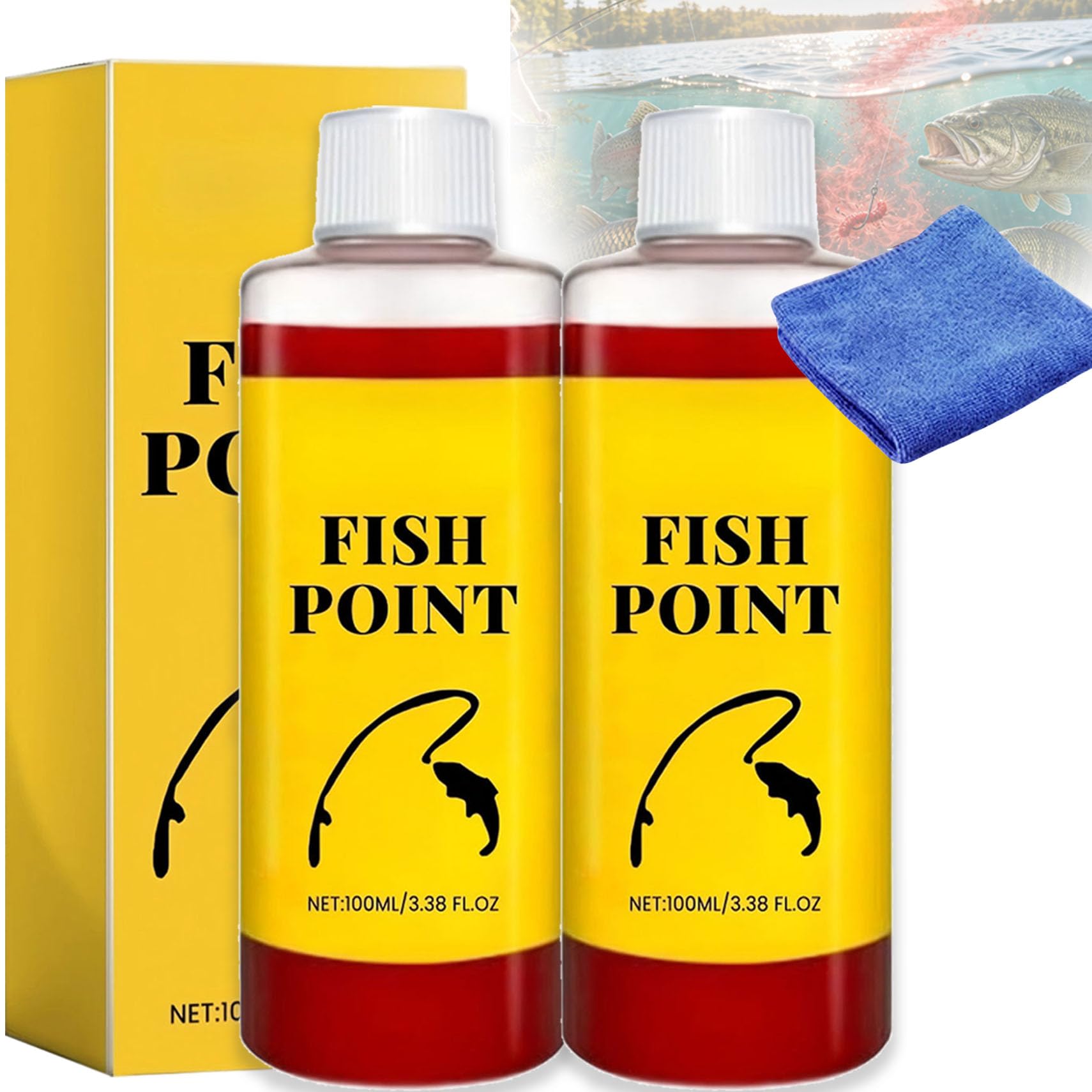 Fish Attractant Spray - Red Worm Fish Attractant Liquid,Concentrated Fish Attractant Liquid for Trout, Panfish and More 2PCS