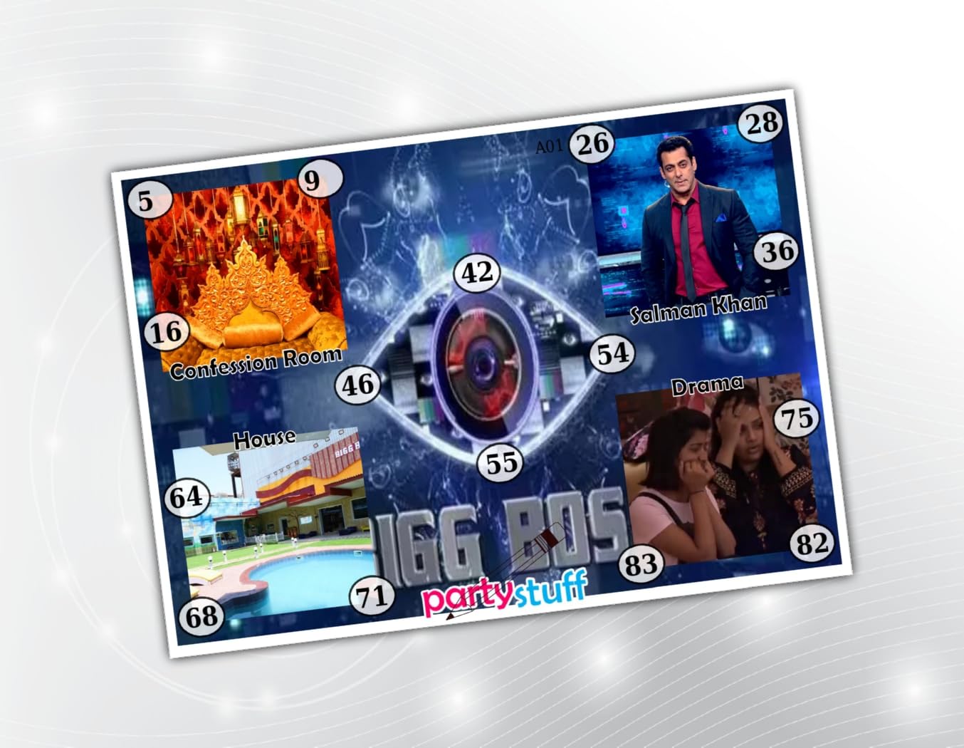 Party Stuff Big Boss theme Tambola Housie in Group Number Kukuba (48 cards, Card Paper) - list4432_1