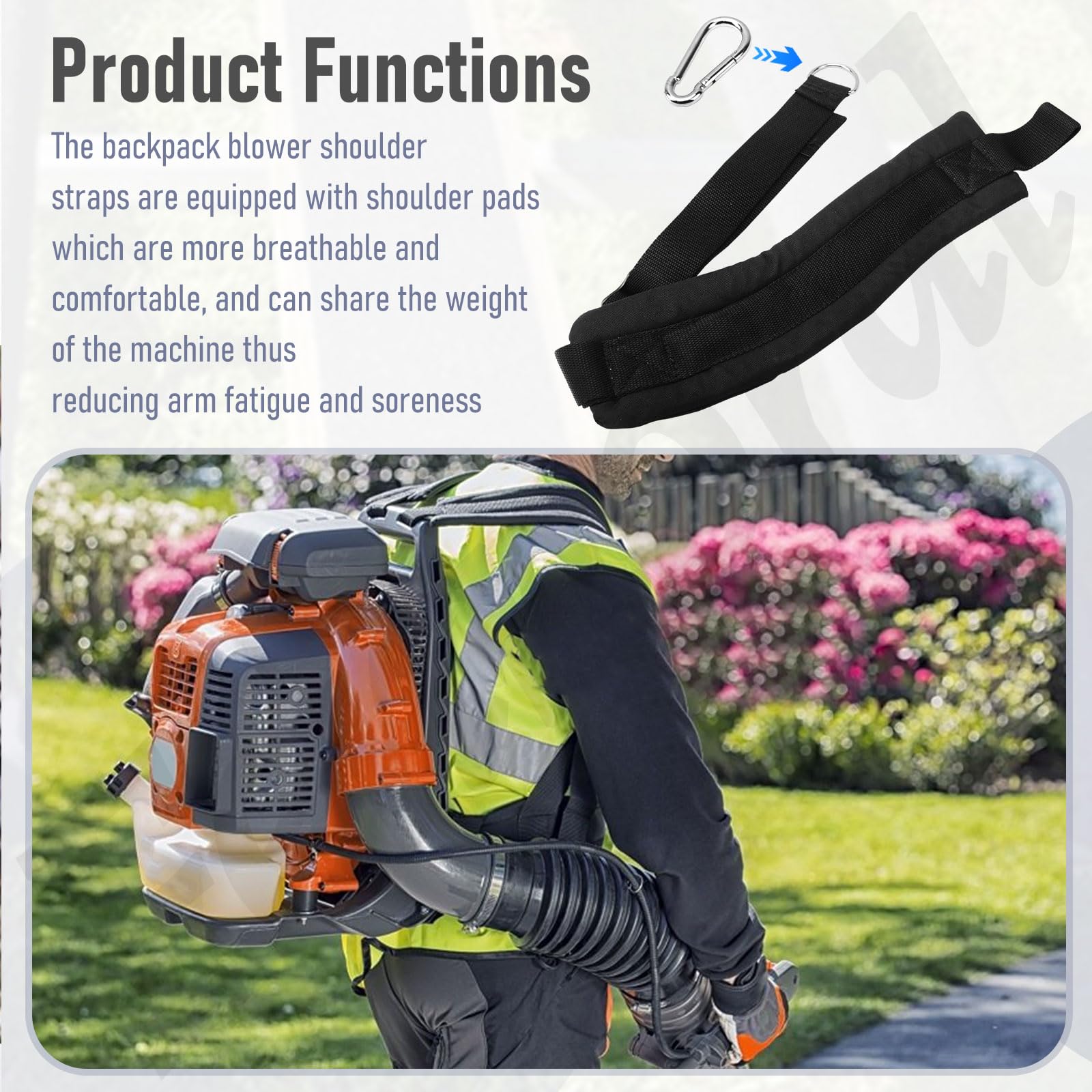 Fennoral 585149801 y 585149701 - Juego de correas de hombro compatibles con sopladores Husqvarna 130BT modelo