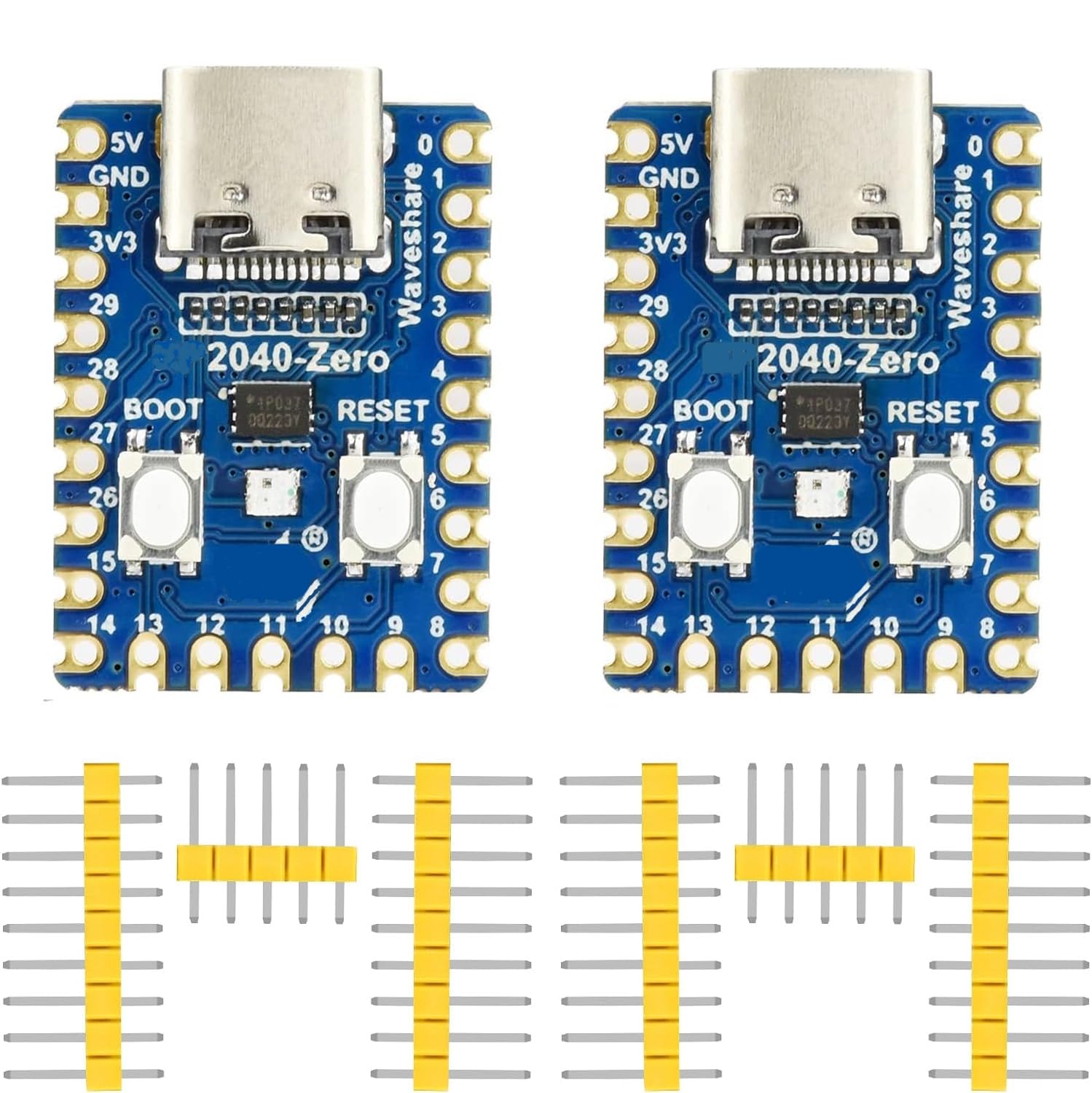Raspberry Pi 2040-Zero Mini Microcontroller Board Based on the Raspberry-Pi 2040 Dual-core ARM Cortex M0+ Processor for C/C++/Python (2pcs)