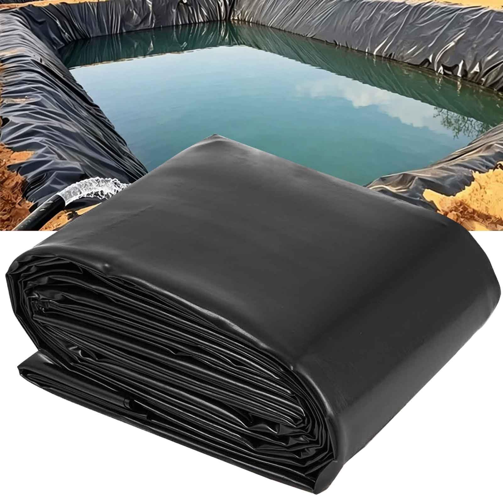 DMCHENGMA Pond Liner, Black Heavy Duty Underlay Garden Fish Ponds Preformed Liners, 6x8m/7x10m/8x12m/10x15m Garden Pool Membrane, Swimming Pool Film Tarpaulin(4x10m(13.1x32.8ft))