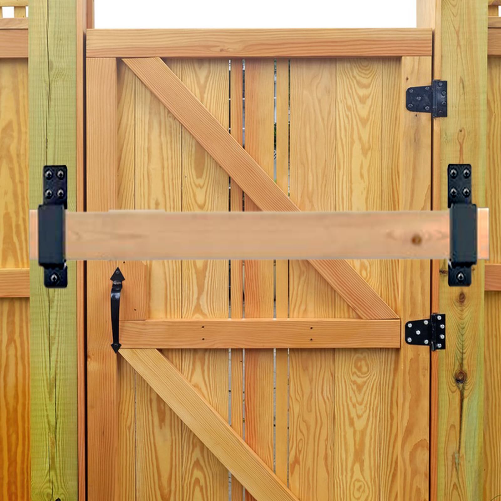2 x 4 Tür Barricade Klammern, 4 Stück U Winkel Halterung für 2 x 4 Lumber mit 20 Schraube, Metallwinkel Sicherheitstürschloss Halterungen für verstärkte Scheune Schuppe Garage Türschloss(Schwarz)