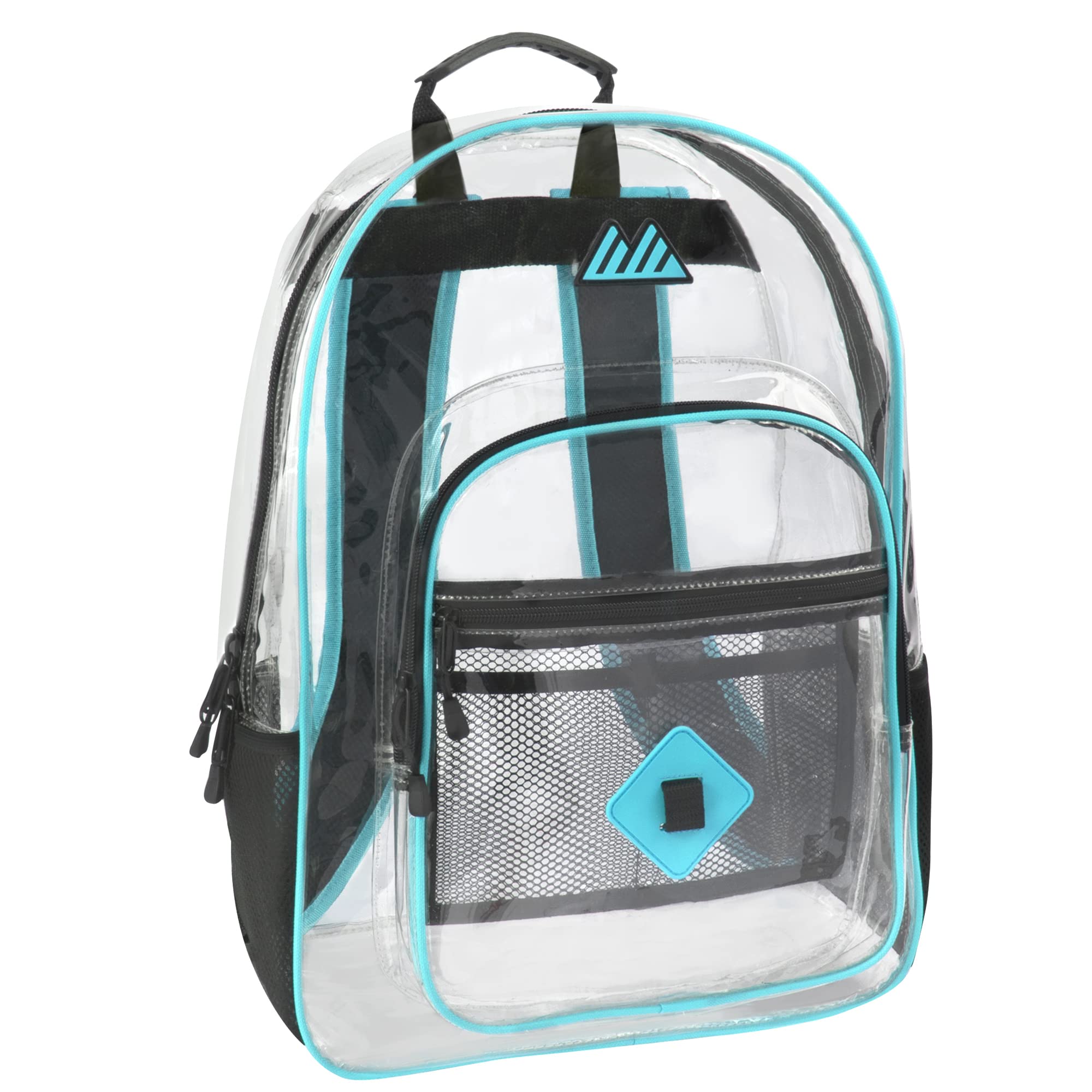 Summit Ridge Clear Waterproof Backpack Stadium Approved Heavy Duty with Water Bottle Holder for Travel, Men, Women, Beach (Turquoise)