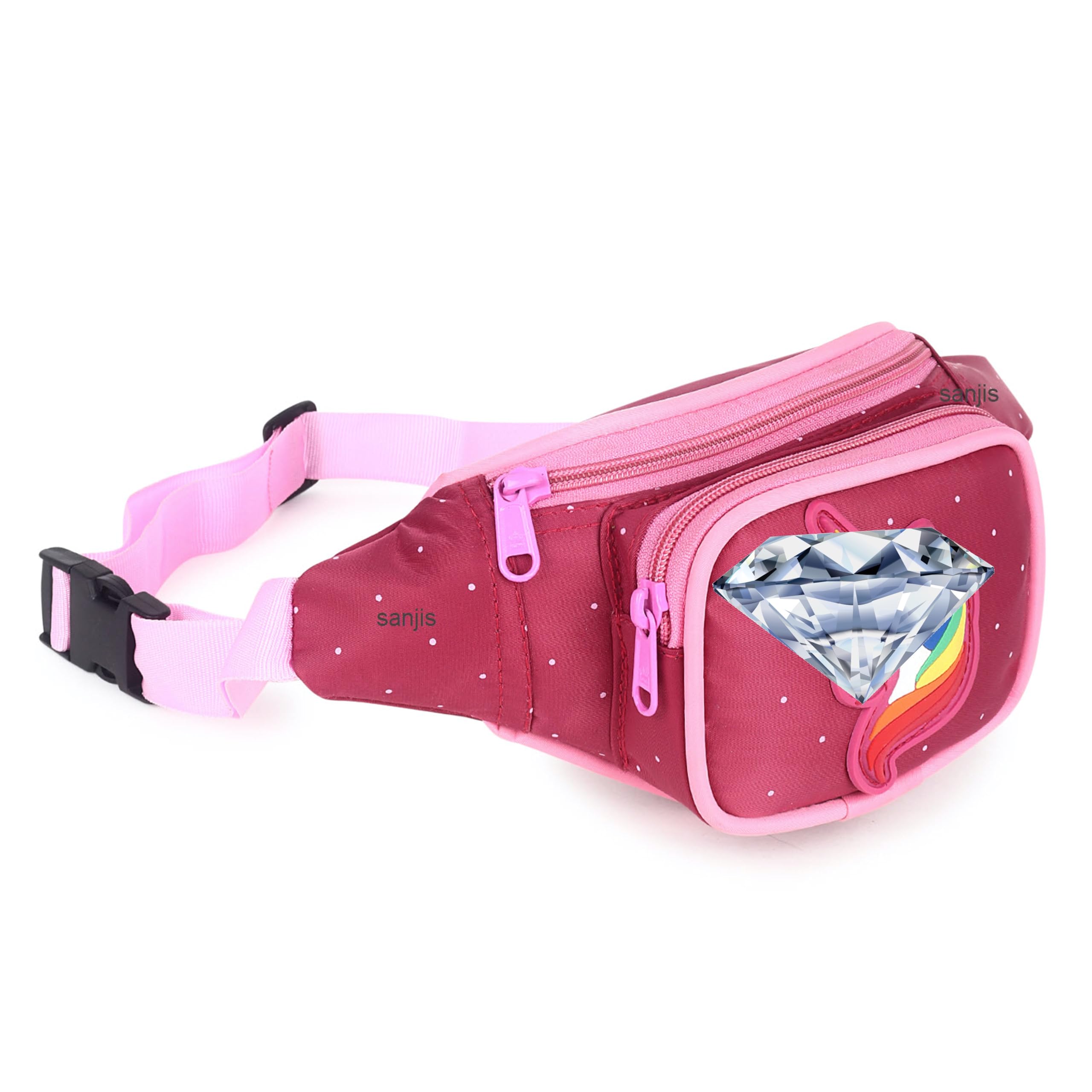 Sanjis Enterprise Multicolor Waist Bagg Cartoon Character Waist Bag Girls Messenger Waist Bag/Backpack Shoulder Bag Side Bag for Kids Girls Children Birthday Gift(Random Color) with Sunglass (Pink) 3