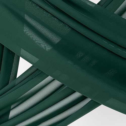 Miniatura 5 de Socomi Tela para Arco de Boda 1 Panel 29" x 19 Pies Gasa Chifón Transparente Verde Esmeralda Cortinas 6 Yardas para Ceremonia de Boda Decoración de