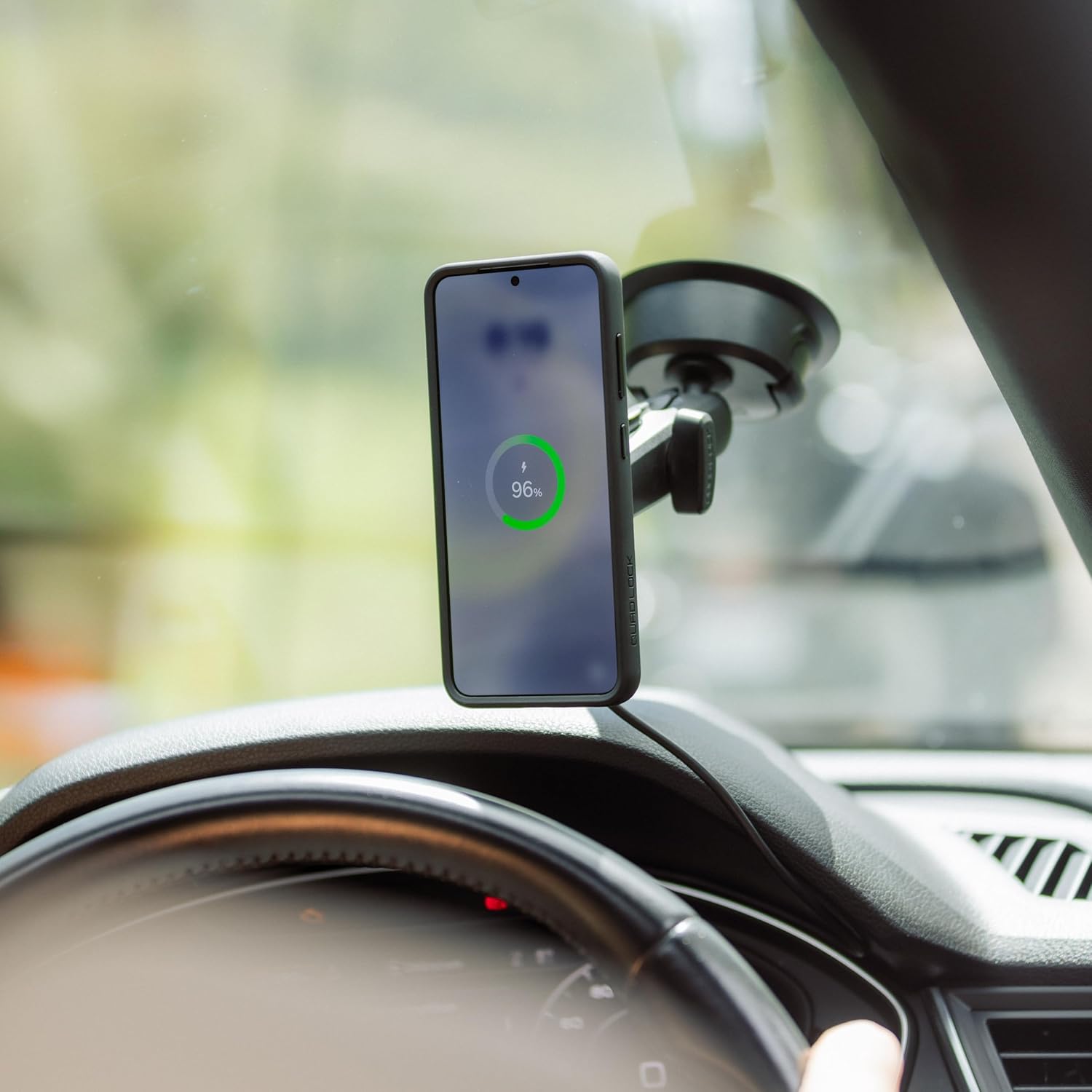 Quad Lock Heavy Duty Suction Car Phone Mount with MAG Phone Case and MAG Wireless Charging Head for iPhone 17e
