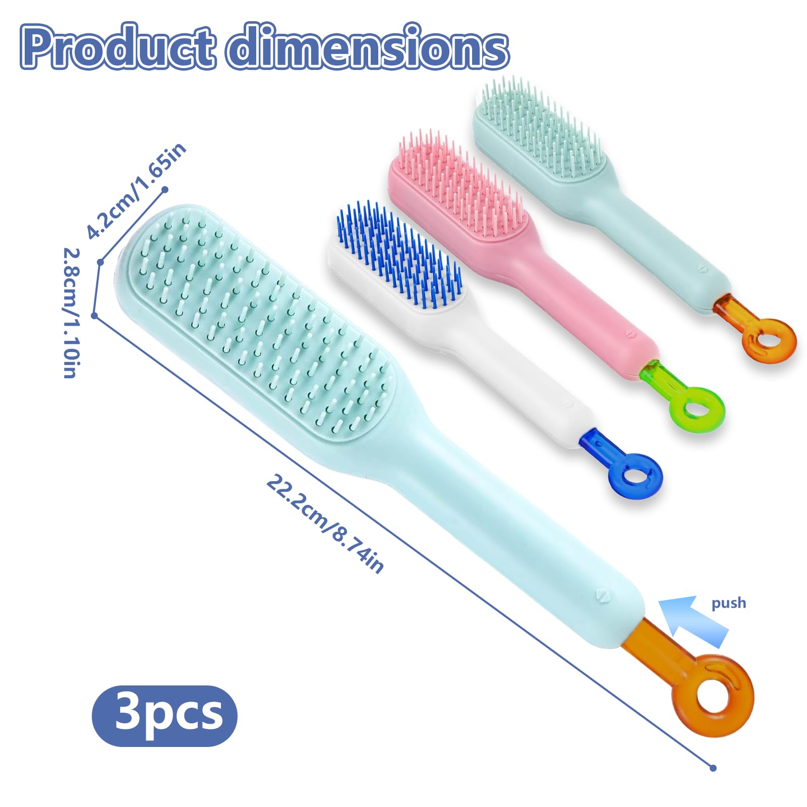 Cat Brush, 3Pcs Cat Brush for Short haired Cats,Pet Grooming Brushes with Gentle Deshedding, Massage - Image 2