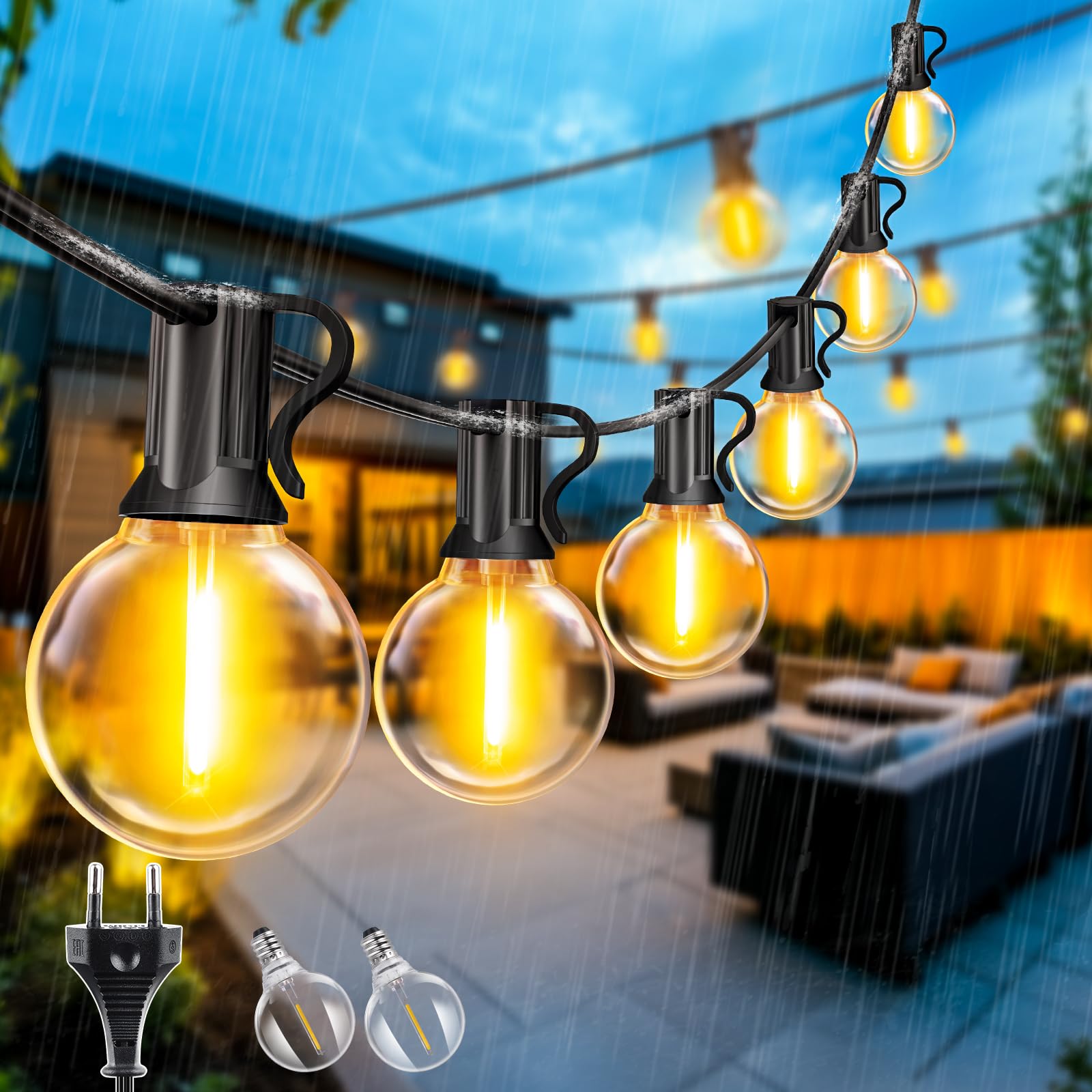 JEKEMORYE Catena Luminosa A LED Per Esterni 30 M