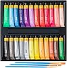 Acrylic Paint Set with 24 Colors0.74 oz, 22 ml, 3 Brushes, Acrylic Papier, Painting Supplies for Artist & Hobby Painters, Art Supplies for Canvas Painting