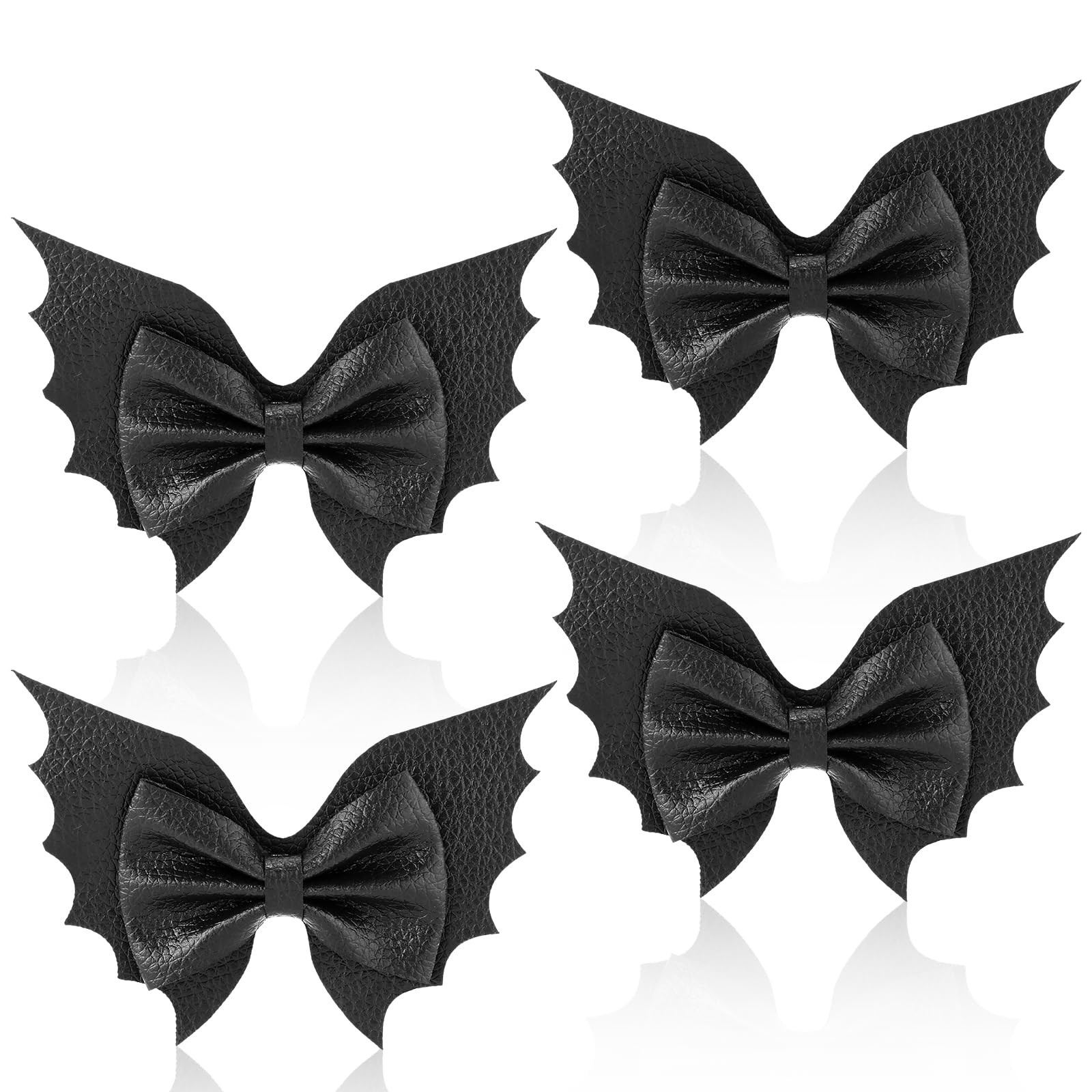 Amazon.com: 4pcs Bat Hair Clips, 3.9 x 2.5 Inch PU leather Halloween ...