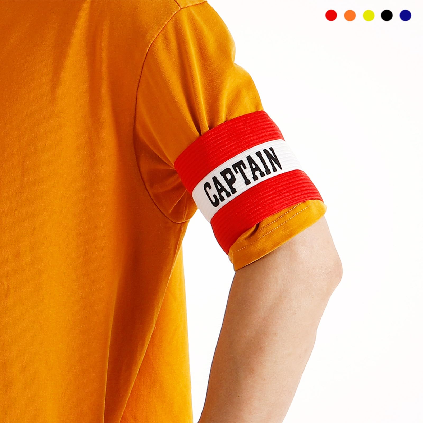Lot De 2 Brassards De Capitaine – Élastiques – Noir Et Bleu – Entraînement Football