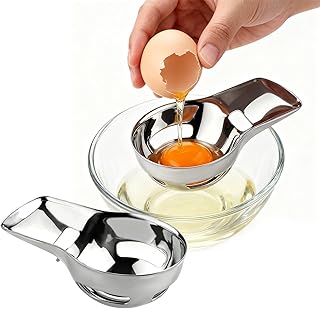 2 Pieces Stainless Steel Egg Yolk White Separator Divider, Small Egg Separator for Raw Eggs Cracker Kitchen Baking Gadget Cooking Tool Remover Filter Sifting