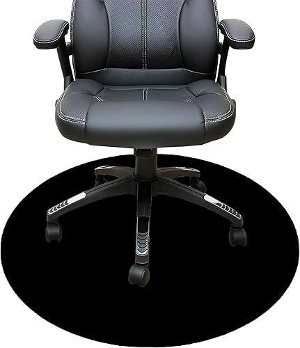 Vista 18 de Tapete redondo personalizado para silla de oficina para suelo de madera dura, tapete personalizado para silla de computadora, diseña tu imagen, Negro