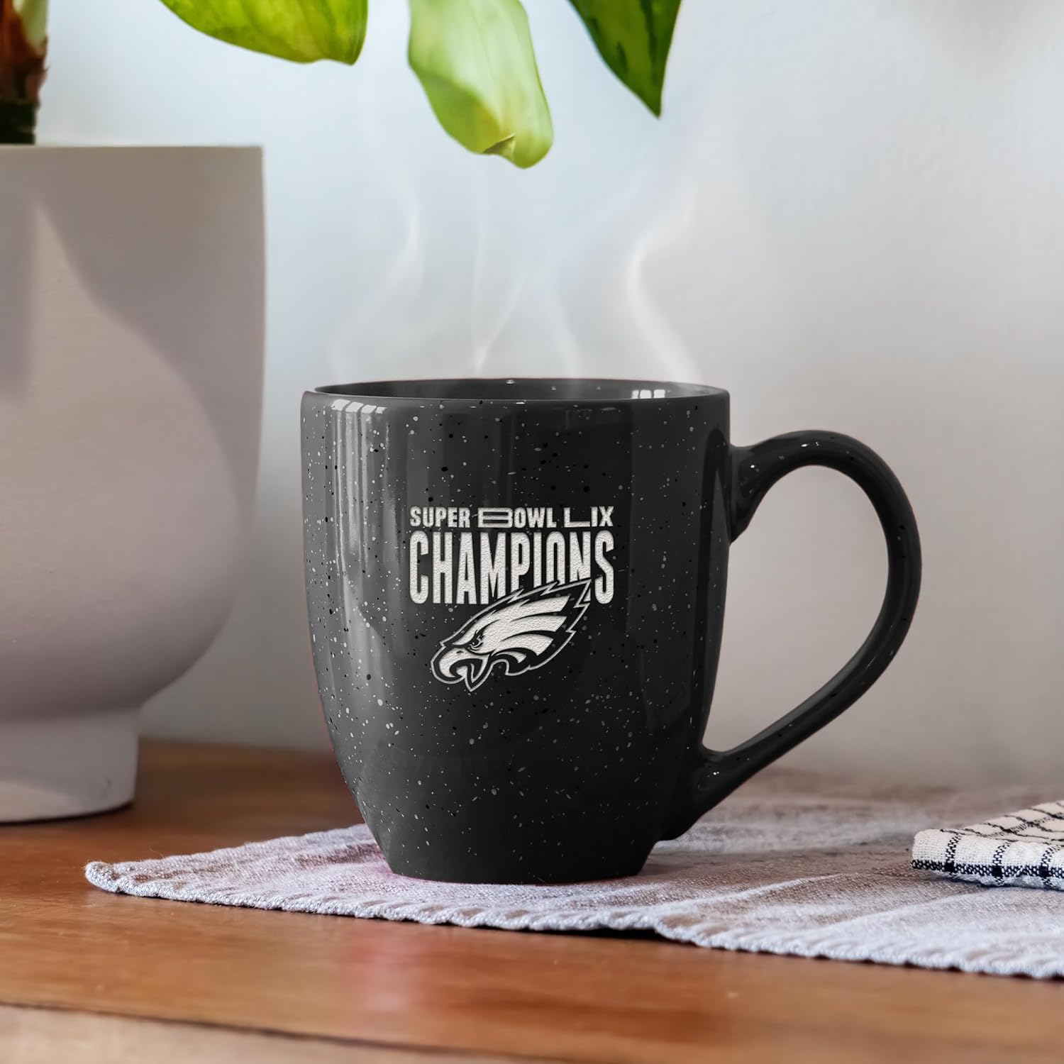 Rico Industries NFL Football Philadelphia Eagles 2025 Super Bowl LIX Champions 16 oz Team Color Laser Engraved Speckled Ceramic Coffee Mug - Image 2