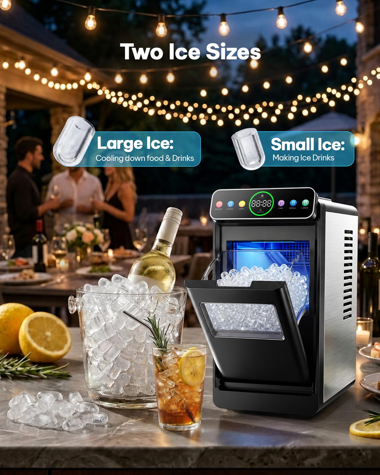 Silonn Portable Ice Maker Countertop, Self-Cleaning Ice Machine with Carry Handle, Includes Basket & Scoop, Produces 9 Ice Cubes in 6 Minutes, 12KG Daily Capacity, Ideal for Home Camping and RVs view 7