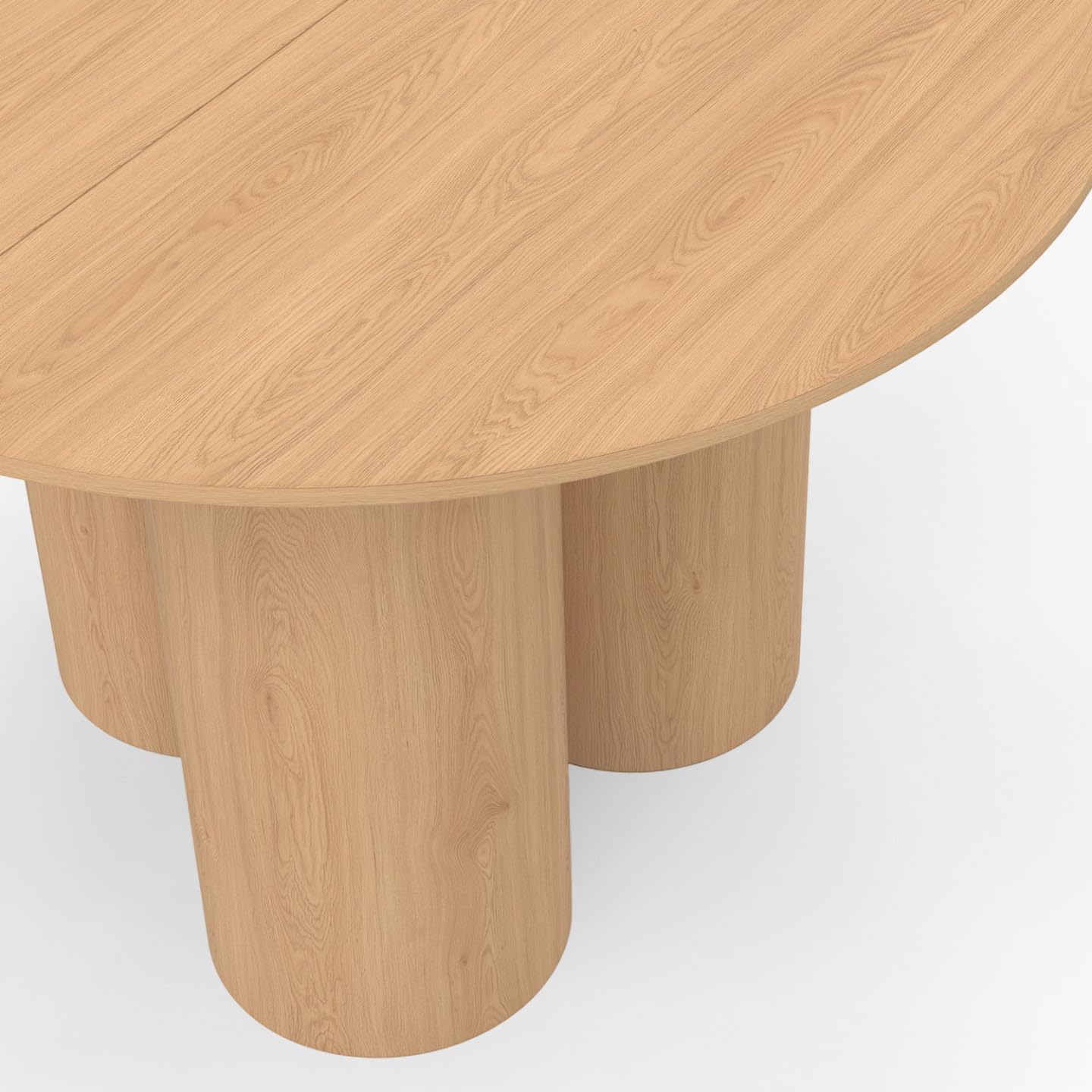IDMarket Eloise - Mesa de comedor redonda (110 cm), diseño de pie central cilíndrico para 6 personas de haya
