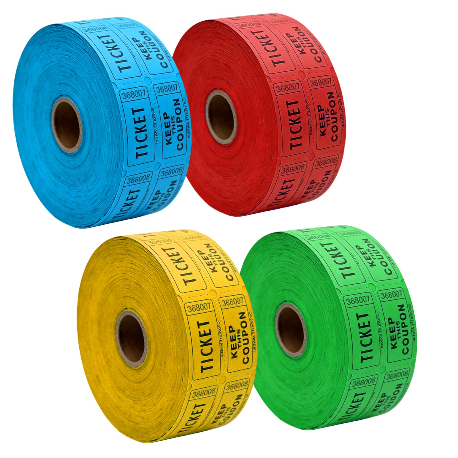4 Rouleaux De Billets Double Raffle: Tickets De Tombola Billets, Papier, 4000 Pièces, Perforés, étiquette De Billet De Tombola Pour événement De Fête, Collecte De Fonds, Récompense, Carnaval