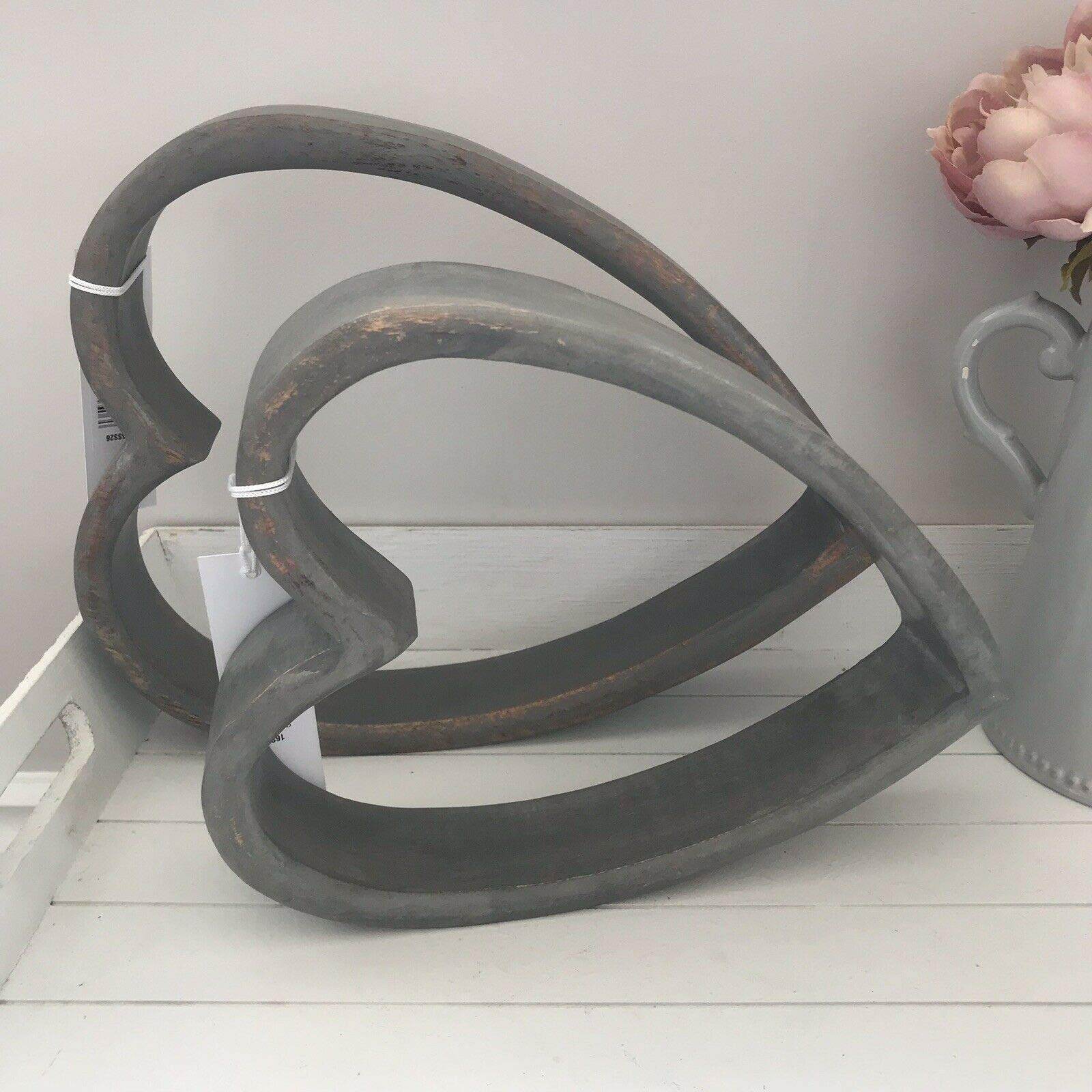 Be-Creative - Mensola decorativa in legno, stile shabby chic, colore: grigio