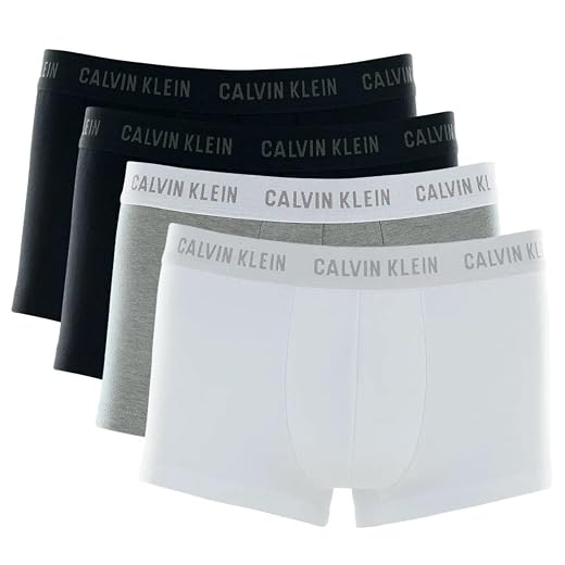 Cueca Calvin Klein Trunk Boxer Algodão Masculina Original Kit 4 Cuecas Calvin Klein Low Rise Trunk Algodão Respirável Original