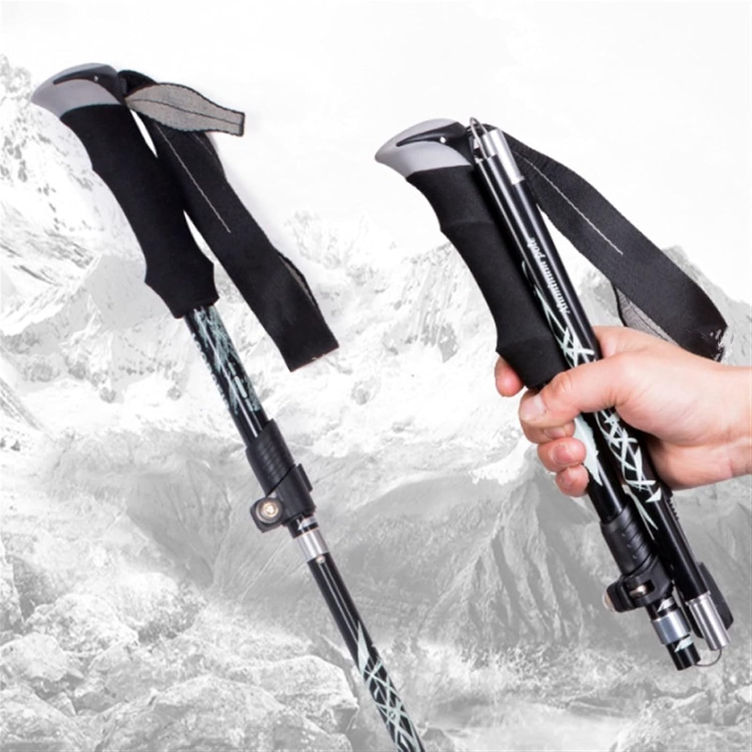 Ultralight Trekking Poles,Trekking Poles Collapsible,Hiking Poles Aluminum Alloy, Sticks with Quick Lock System, Lightweight Aircraft-Grade AluminumTrekking Poles, Plus Tip Kit,Telescopic,