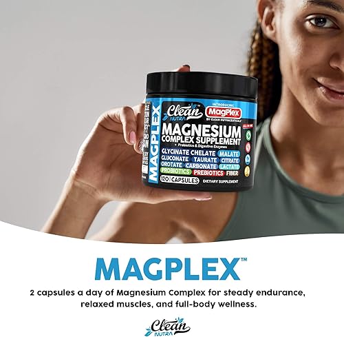 Miniatura 8 de Complejo de suplemento de magnesio 8 en 1  Citrato de glicinato de magnesio, malato, gluconato de orrotato, carbonato lactato + prebióticos,