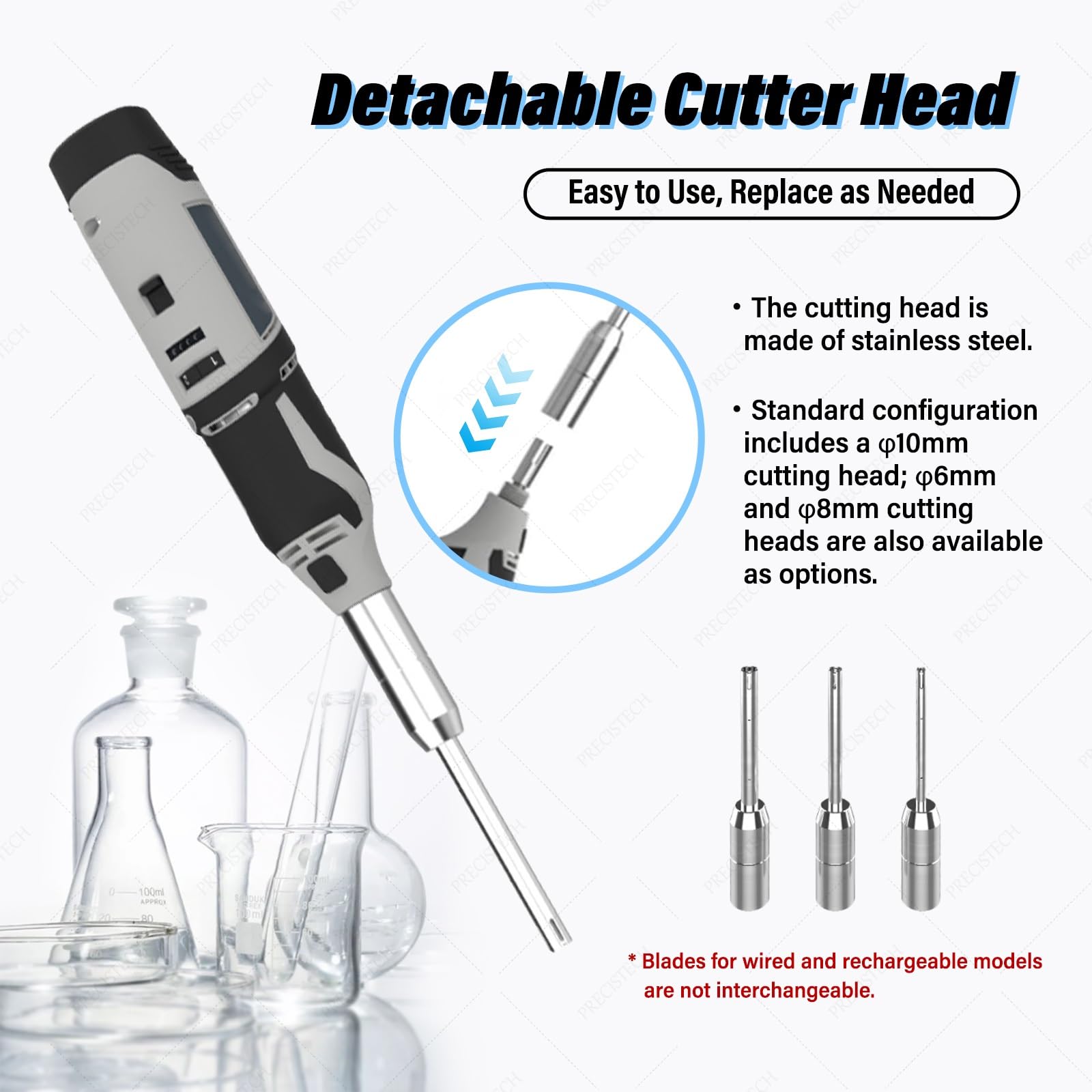 Homogeneizador Compacto 0,5–250 Ml, Homogeneizador Con Velocidad Regulable Para Laboratorio(10+6mm,Wired)
