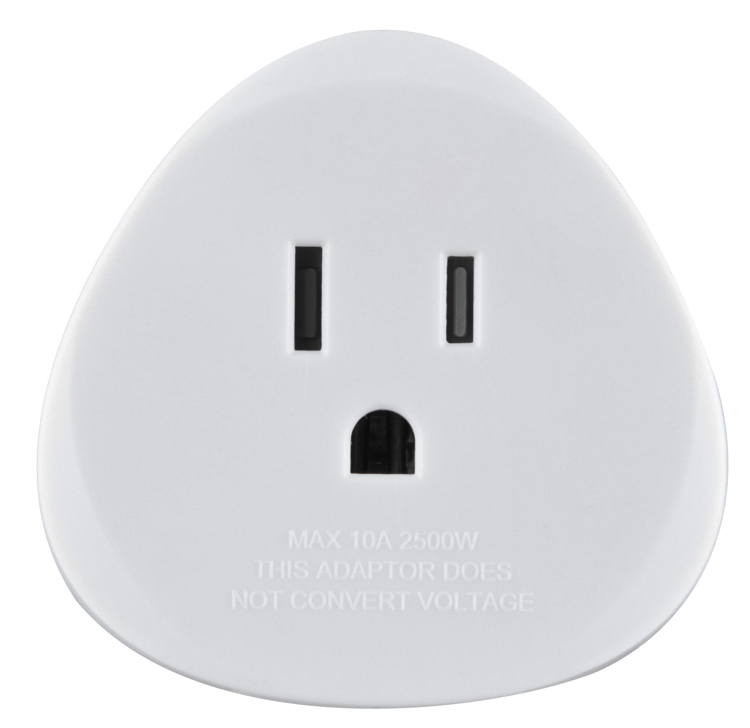 Electraline 70059 Adaptateur de voyage USA vers France/Europe, blanc