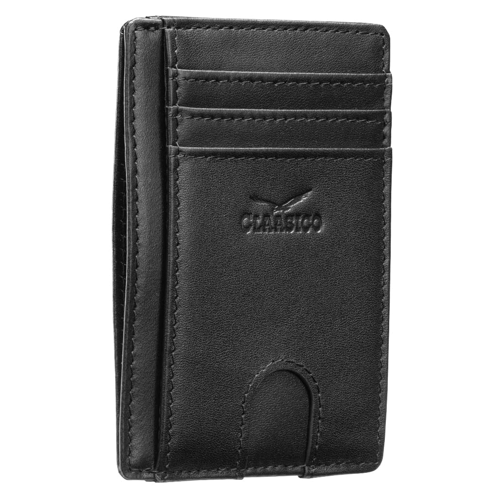 Claasico Front Pocket Small Mens Wallet RFID Blocking Genuine Leather Credit Card Holder