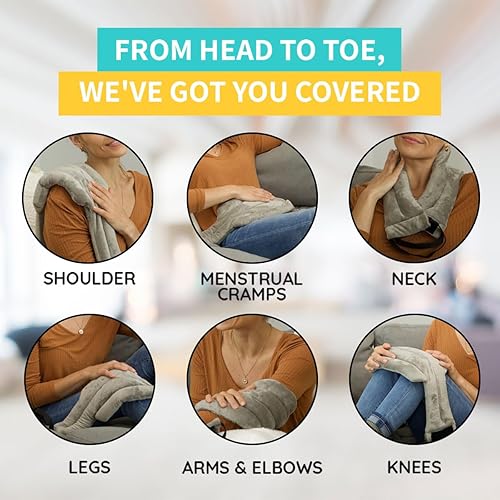 Miniatura 3 de Almohadillas térmicas para microondas para aliviar el dolor de cuello, dolor de espalda, alivio del dolor de hombro, almohadilla térmica para